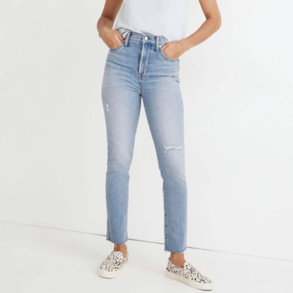 Madewell The Perfect Vintage Tapered Leg Jeans Light Wash Blue Women's Size 25 - Picture 1 of 9